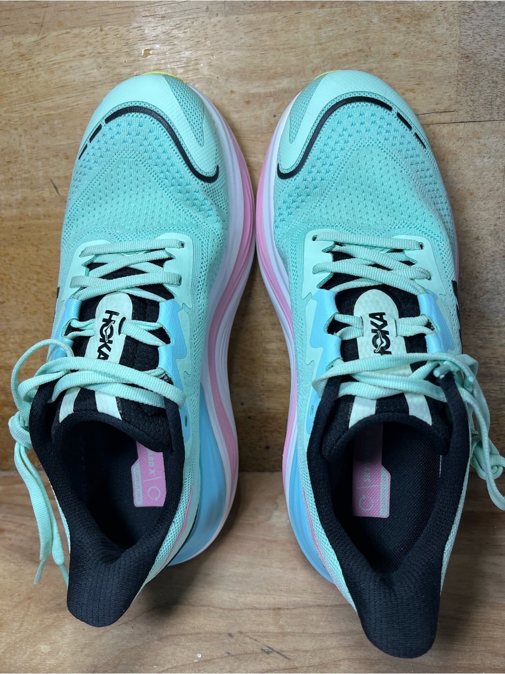 Hoka One One Skyward X Womens Size 8 Running Shoes Sneakers Mint/Blue Spark - Picture 7 of 12